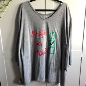 Woman Within - Grey Long Sleeves Christmas Shirt Size 6X